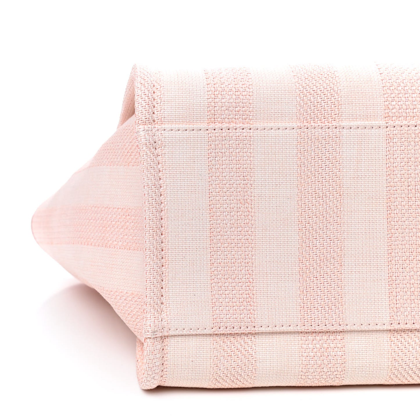 Mixed Fibers Calfskin Striped Medium Deauville Tote Light Pink