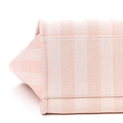 Chanel Mixed Fibers Calfskin Striped Medium Deauville Tote Light Pink 6 of 9