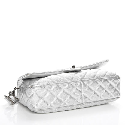 Chanel Metallic Calfskin Quilted Medium Casual Rock Flap Silver 4 of 7
