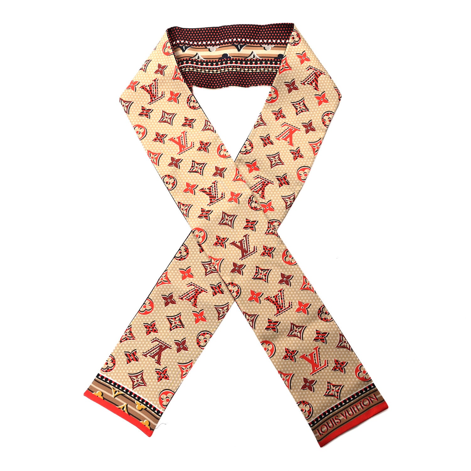 Louis Vuitton Silk Monogram Monodots Bandeau Beige 1 of 3