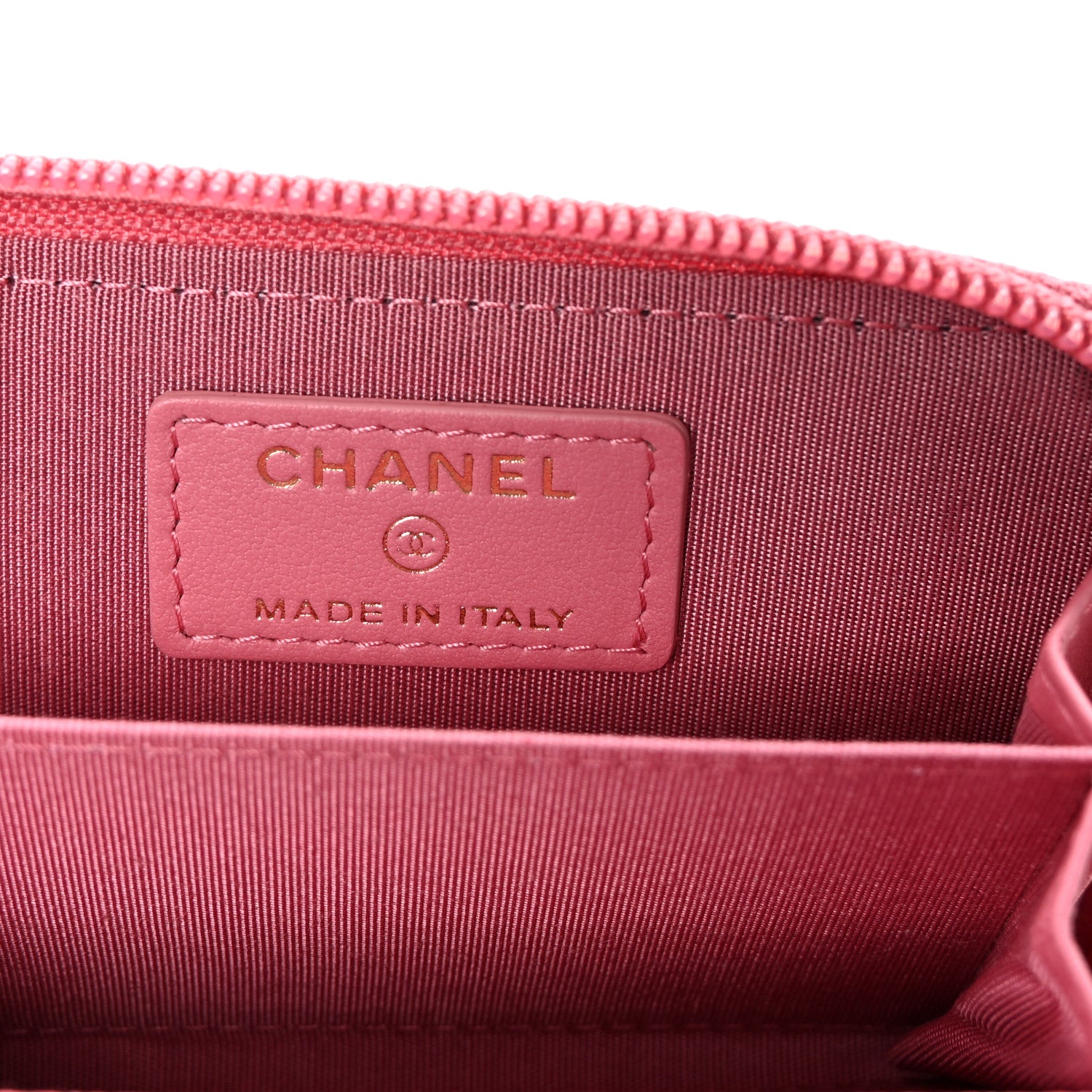 Chanel Caviar Chevron Quilted Boy Zip Around Coin Purse Wallet Pink 6 of 8