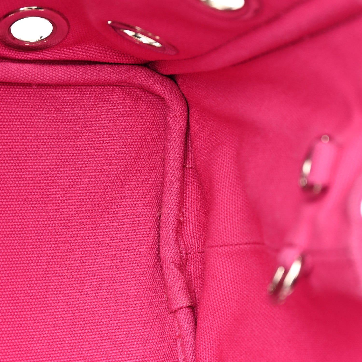 Prada Canvas Grommet Canapa Tote Pink 17 of 17