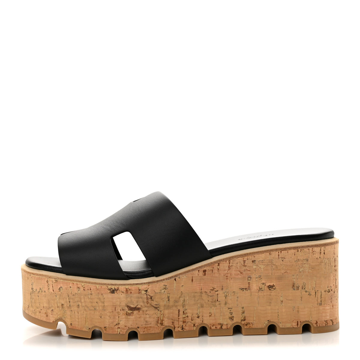 Calfskin Cork Eze 30 Sandals 38 Black