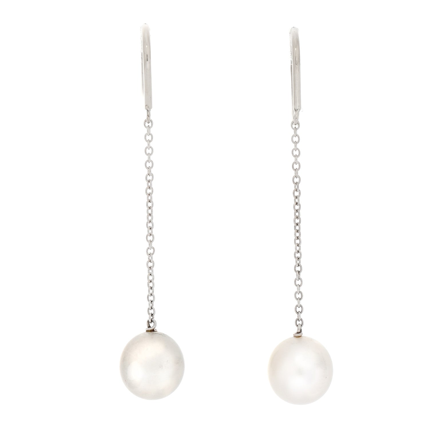 Tiffany Sterling Silver Pearl 8mm Elsa Peretti Pearls By The Yard Earrings 1 of 4