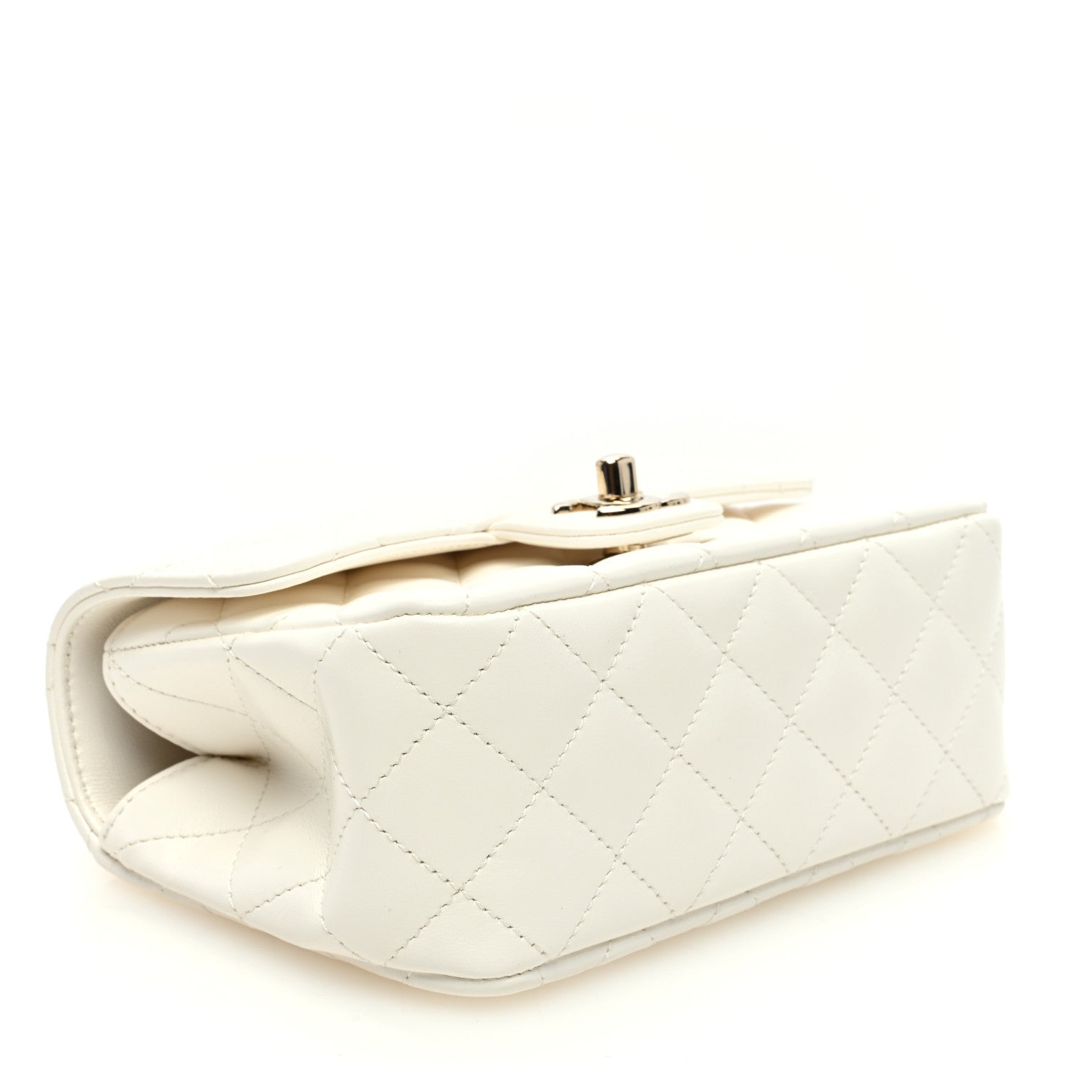 Chanel Lambskin Quilted Mini Crystal Top Handle Rectangular Flap White 4 of 11