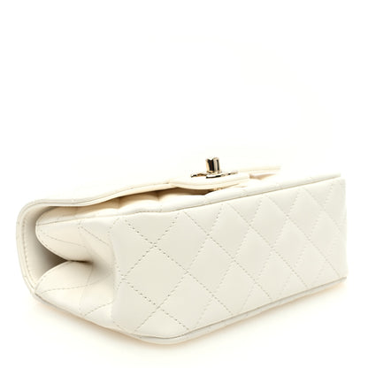 Chanel Lambskin Quilted Mini Crystal Top Handle Rectangular Flap White 4 of 11