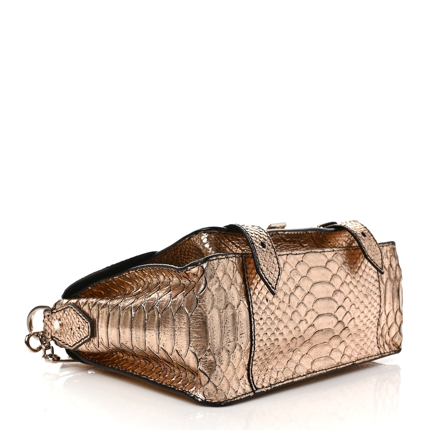 Proenza Schouler Metallic Python Calfskin Embossed Tiny PS1 Satchel Rose Gold 4 of 10