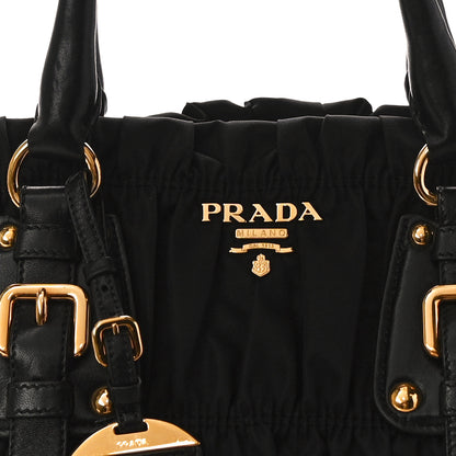 Prada Tessuto Nylon Nappa Gaufre Shopping Satchel Black 8 of 8