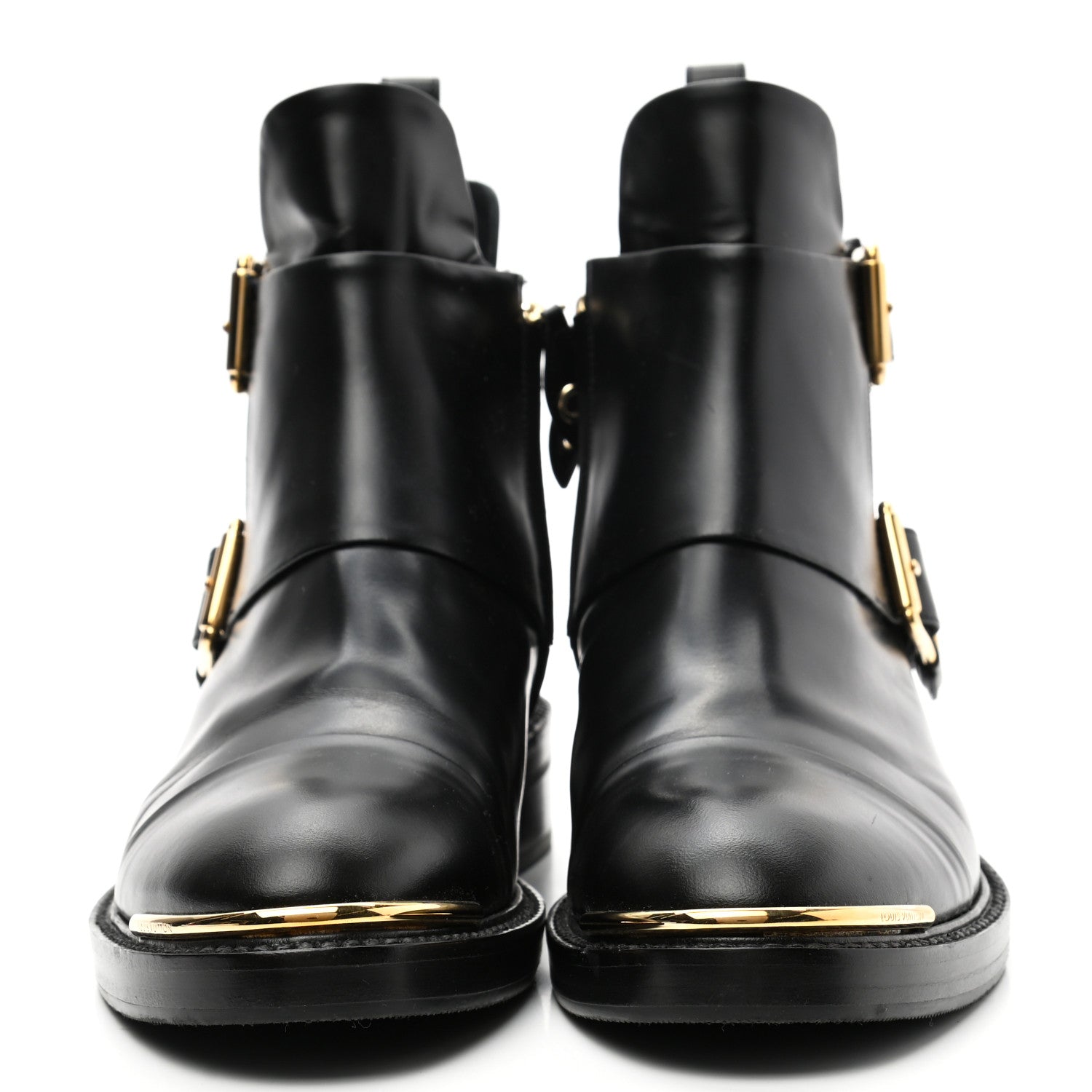 Louis Vuitton Calfskin Valley Flat Ankle Boots 37 Black 2 of 8
