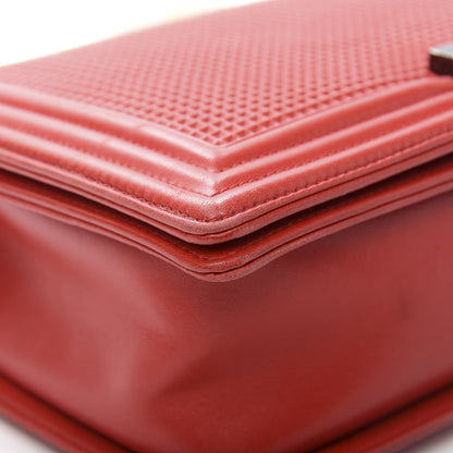 Chanel Lambskin Embossed New Medium Boy Cube Flap Red 14 of 21