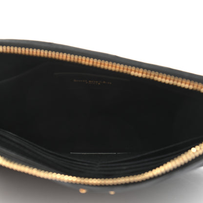 Saint Laurent Calfskin Matelasse Chevron Monogram A5 Wristlet Black 6 of 10