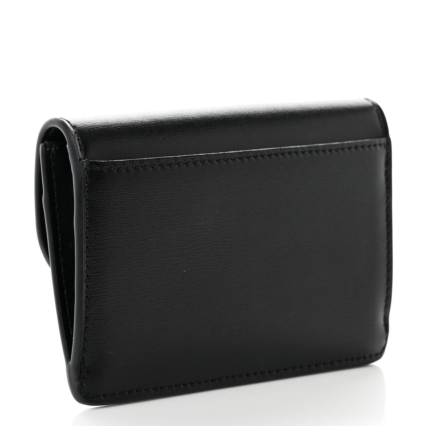 Shiny Calfskin Triomphe Card Holder Black