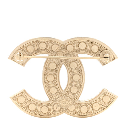 Chanel Graduated Pearl Crystal CC Brooch Gold 3 of 4