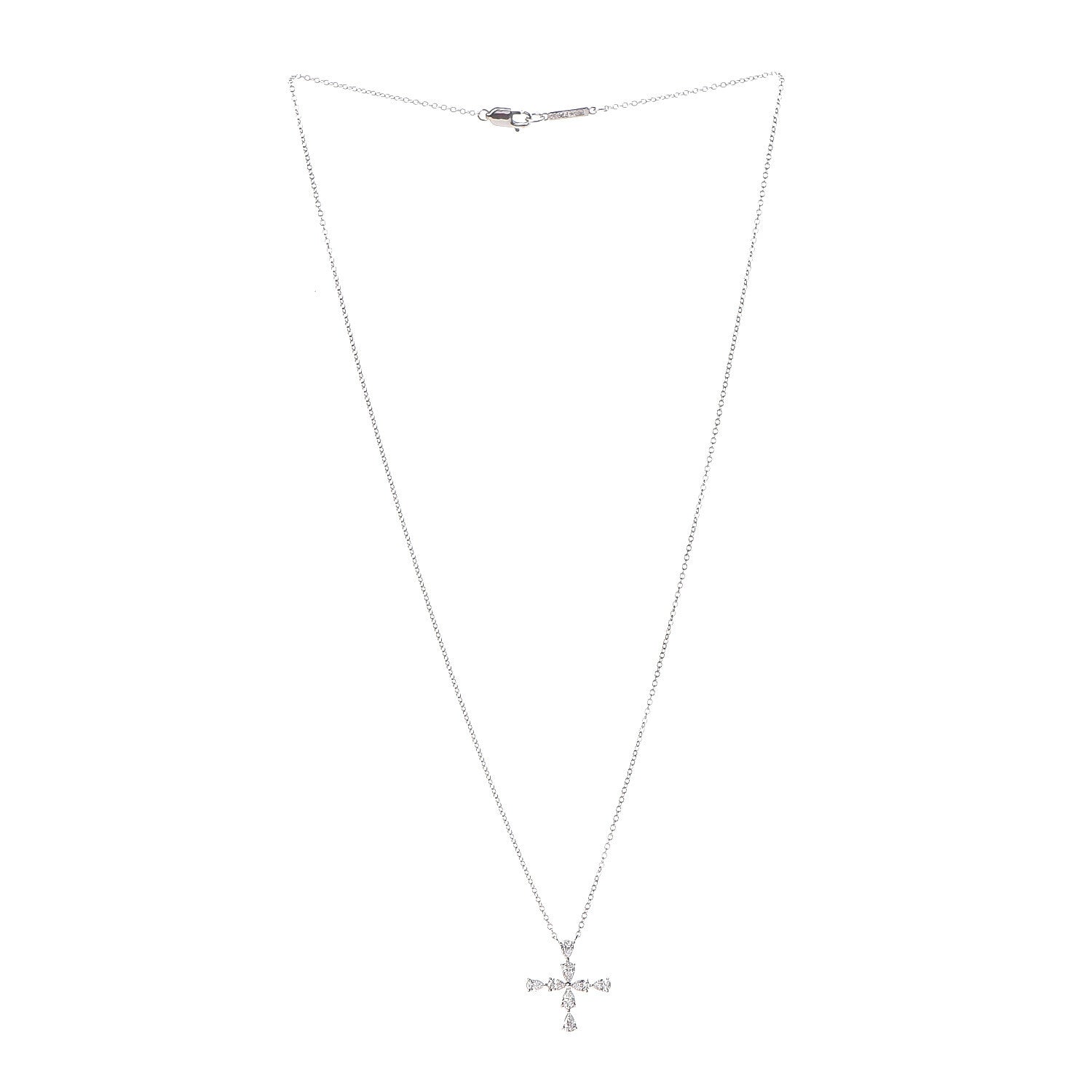 Harry Winston Platinum Diamond Symbols Cross Pendant Necklace 3 of 7