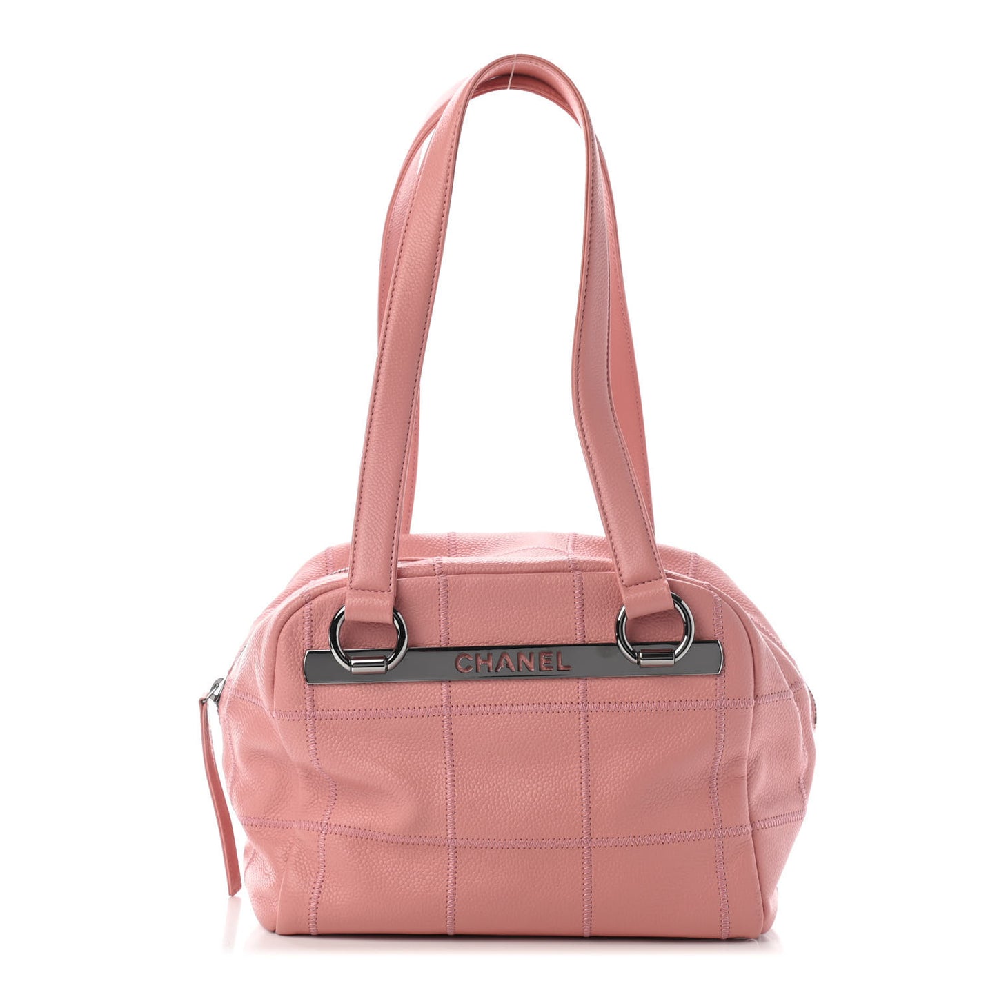 Caviar Square Stitched Bowler Pink