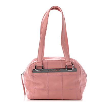 Chanel Caviar Square Stitched Bowler Pink 1 of 9
