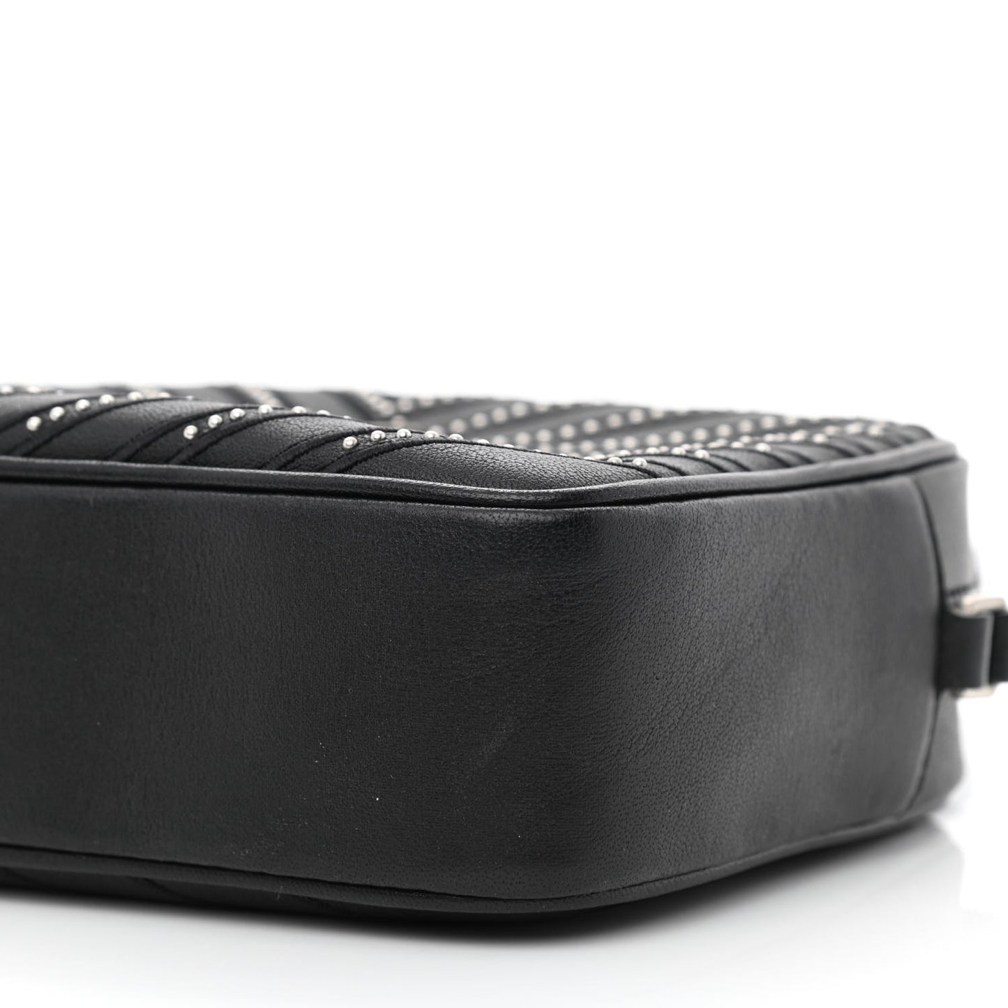 Calfskin Studded Matelasse Monogram Lou Camera Bag Black