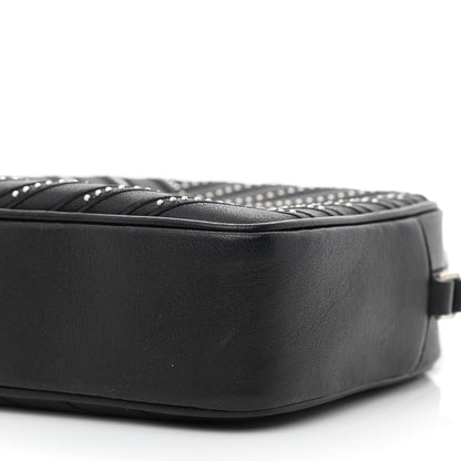 Saint Laurent Calfskin Studded Matelasse Monogram Lou Camera Bag Black 10 of 10
