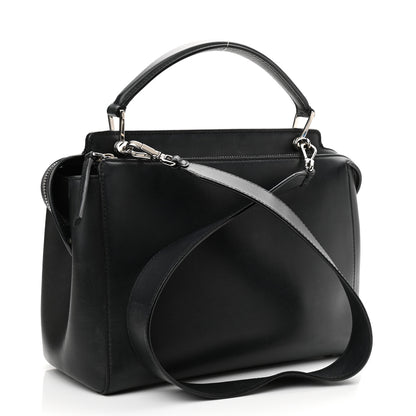 Fendi Vitello Baltico Dolce DotCom Satchel Black Blue Royal 3 of 14