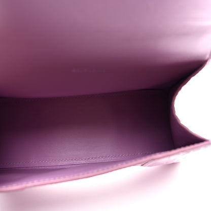 Balenciaga Shiny Calfskin Crocodile Embossed Hourglass Top Handle Bag XS Lilac 4 of 9