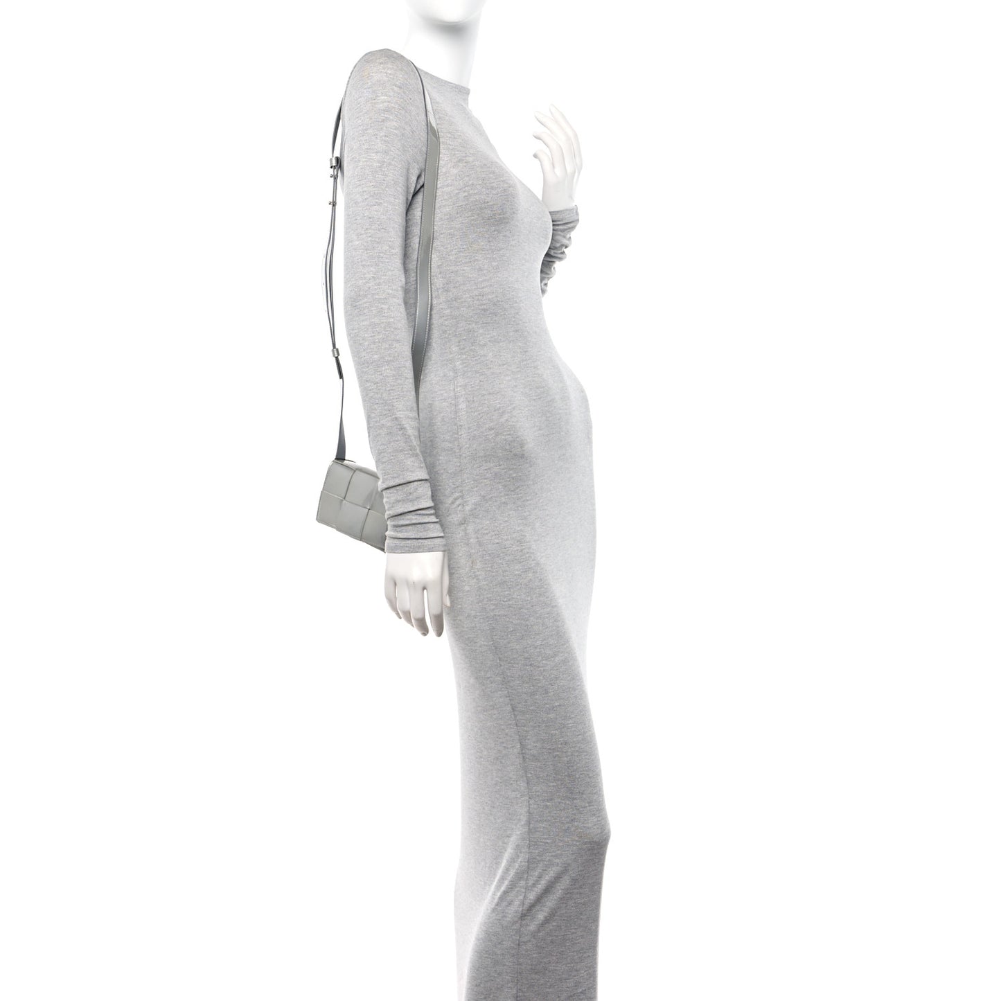 Metallic Patent Calfskin Maxi Intrecciato Extra Mini Cassette Crossbody Bag Silver