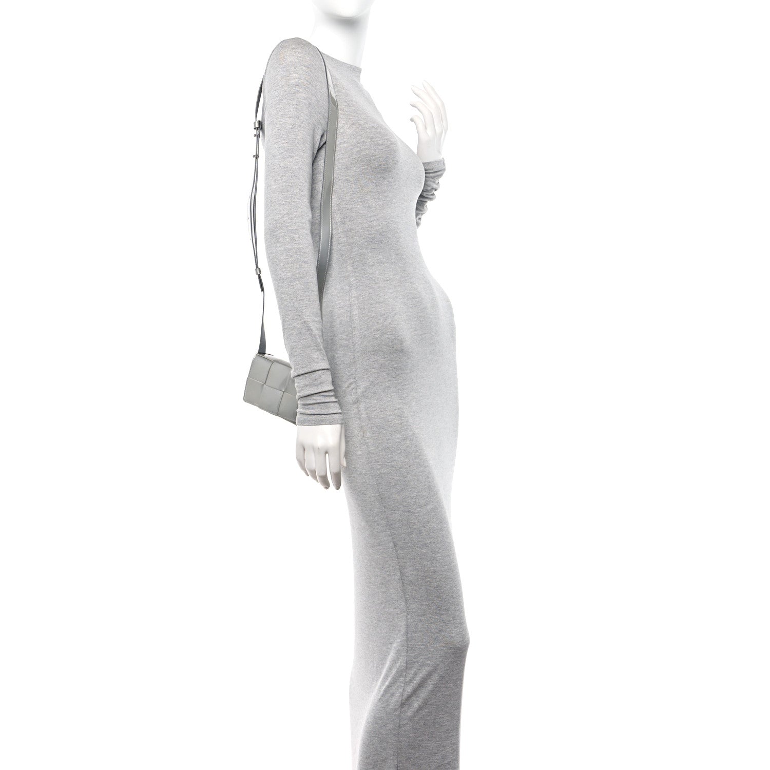 Bottega Veneta Metallic Patent Calfskin Maxi Intrecciato Extra Mini Cassette Crossbody Bag Silver 2 of 10