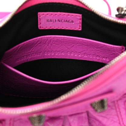 Balenciaga Agneau Arena Le Cagole Mini Purse With Chain Lipstick Pink 7 of 9