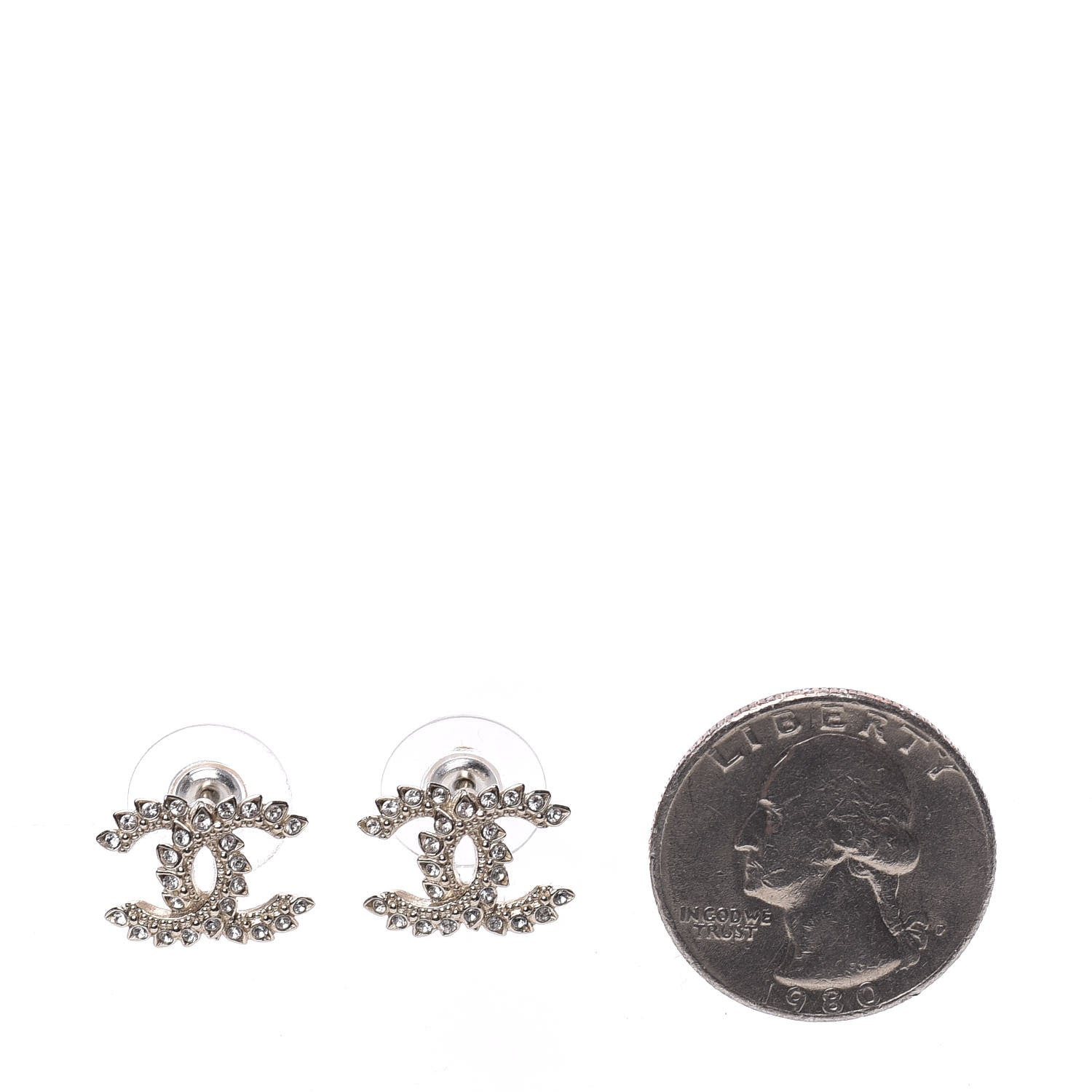 Chanel Strass Crystal Dazzling Wheat CC Earrings Gold 2 of 5