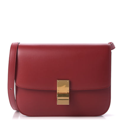 Celine Box Calfskin Medium Classic Box Flap Bag Red 1 of 9