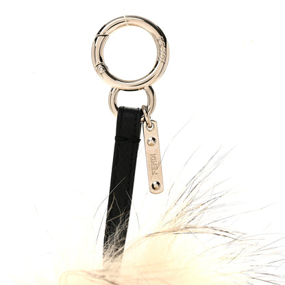 Fendi Mink Fox Rabbit Fur Vitello Flamingo Kurioso Monster Bag Bug Charm Beige Multicolor Black 3 of 4