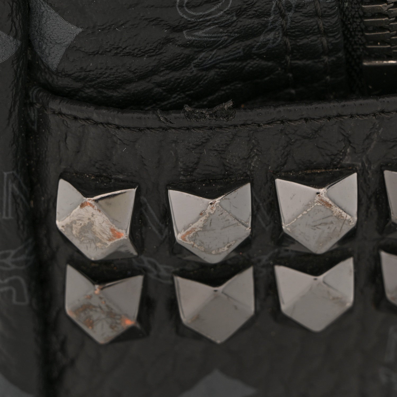 MCM Visetos Small Side Stud Stark Backpack Black 14 of 15