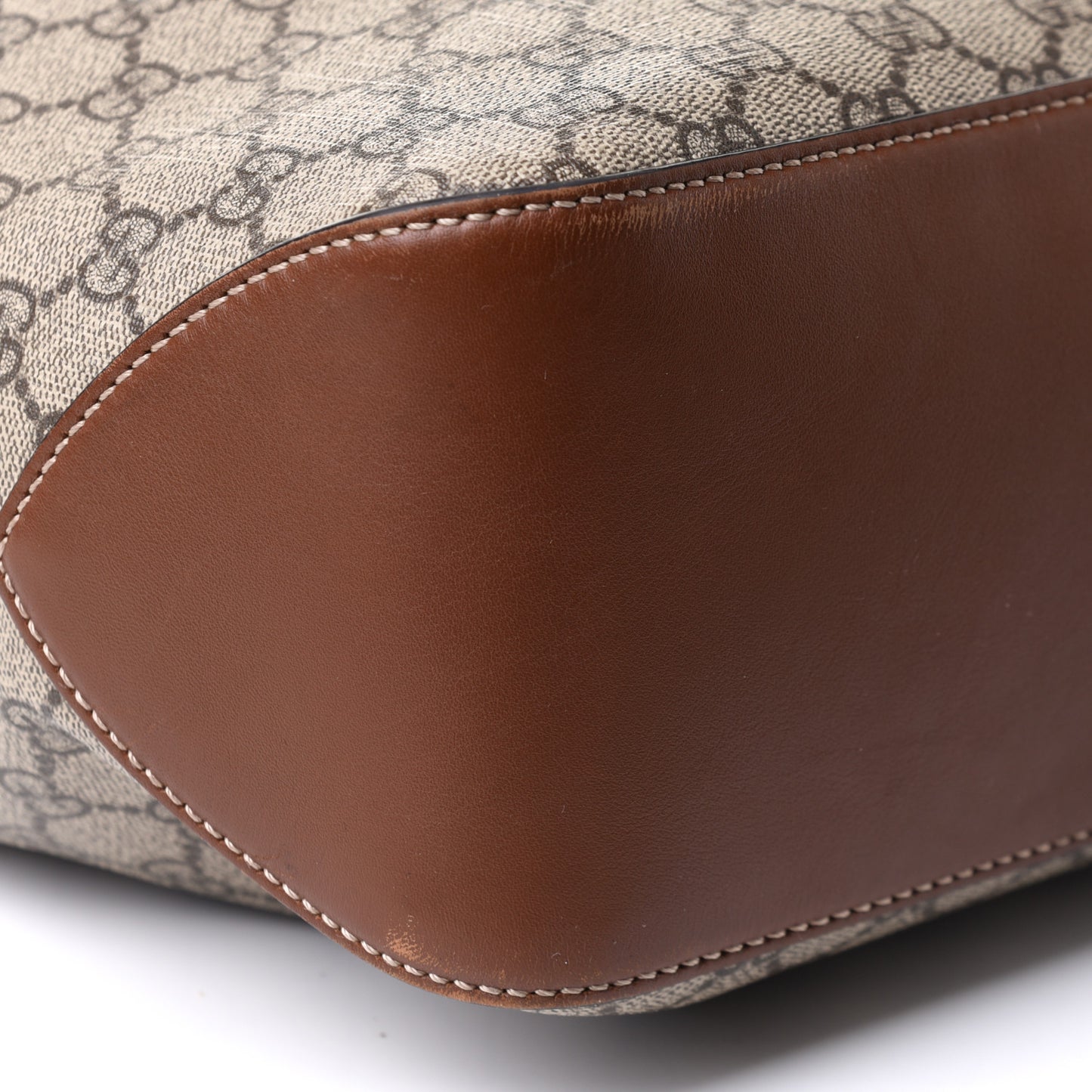 GG Supreme Monogram Large Linea A Hobo Light Brown