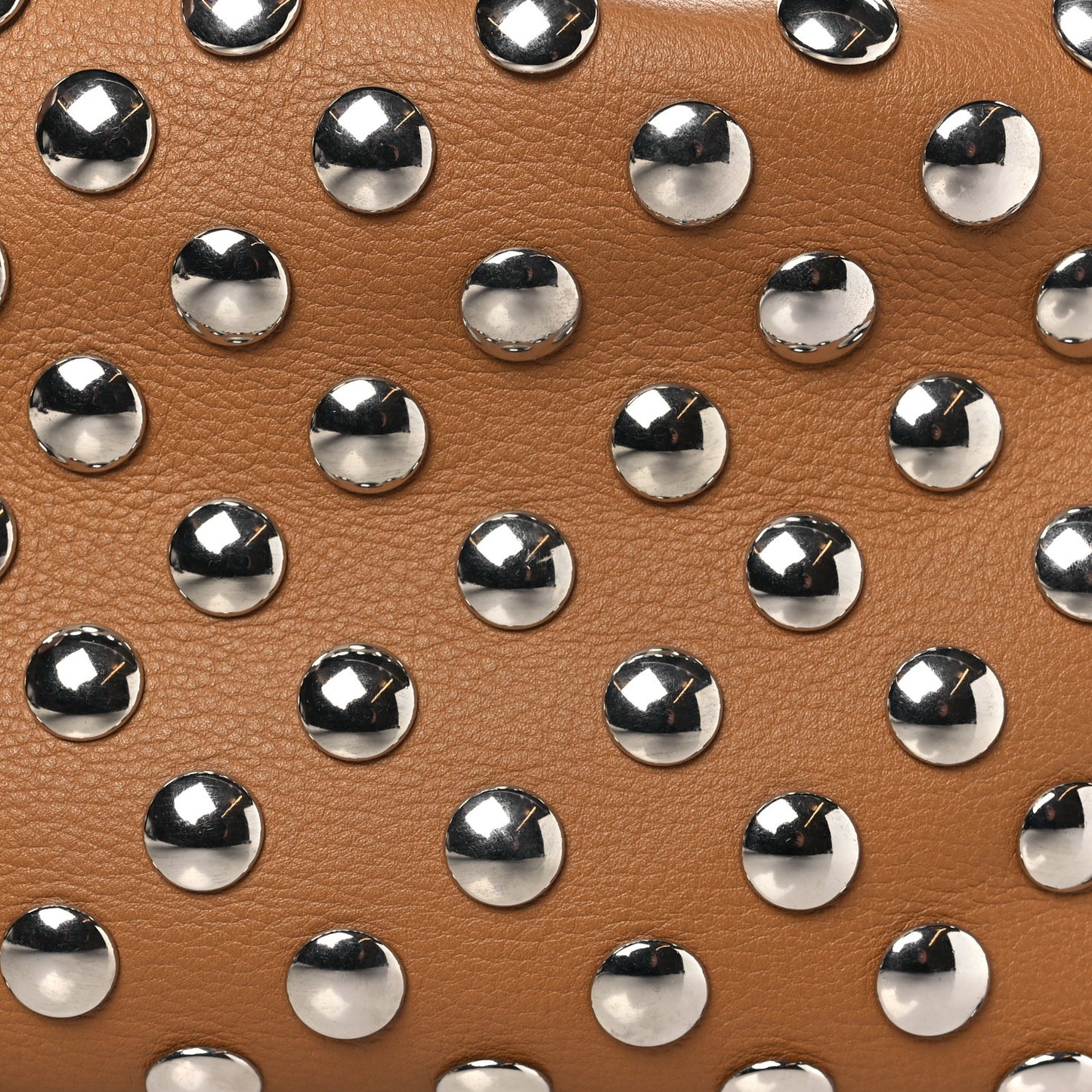 Pebbled Sport Calfskin Studded Elena Nougat