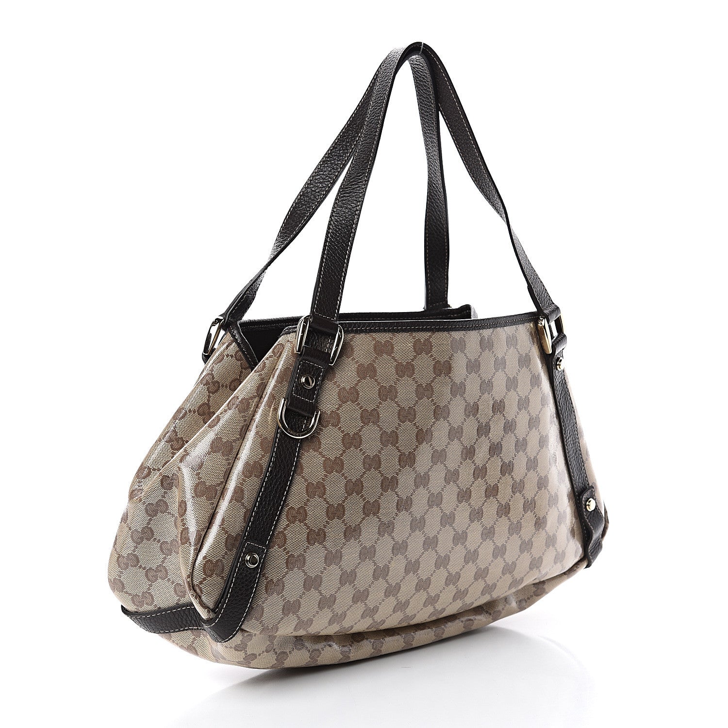 Gucci Crystal Monogram Medium Abbey Shoulder Bag Dark Brown 2 of 8