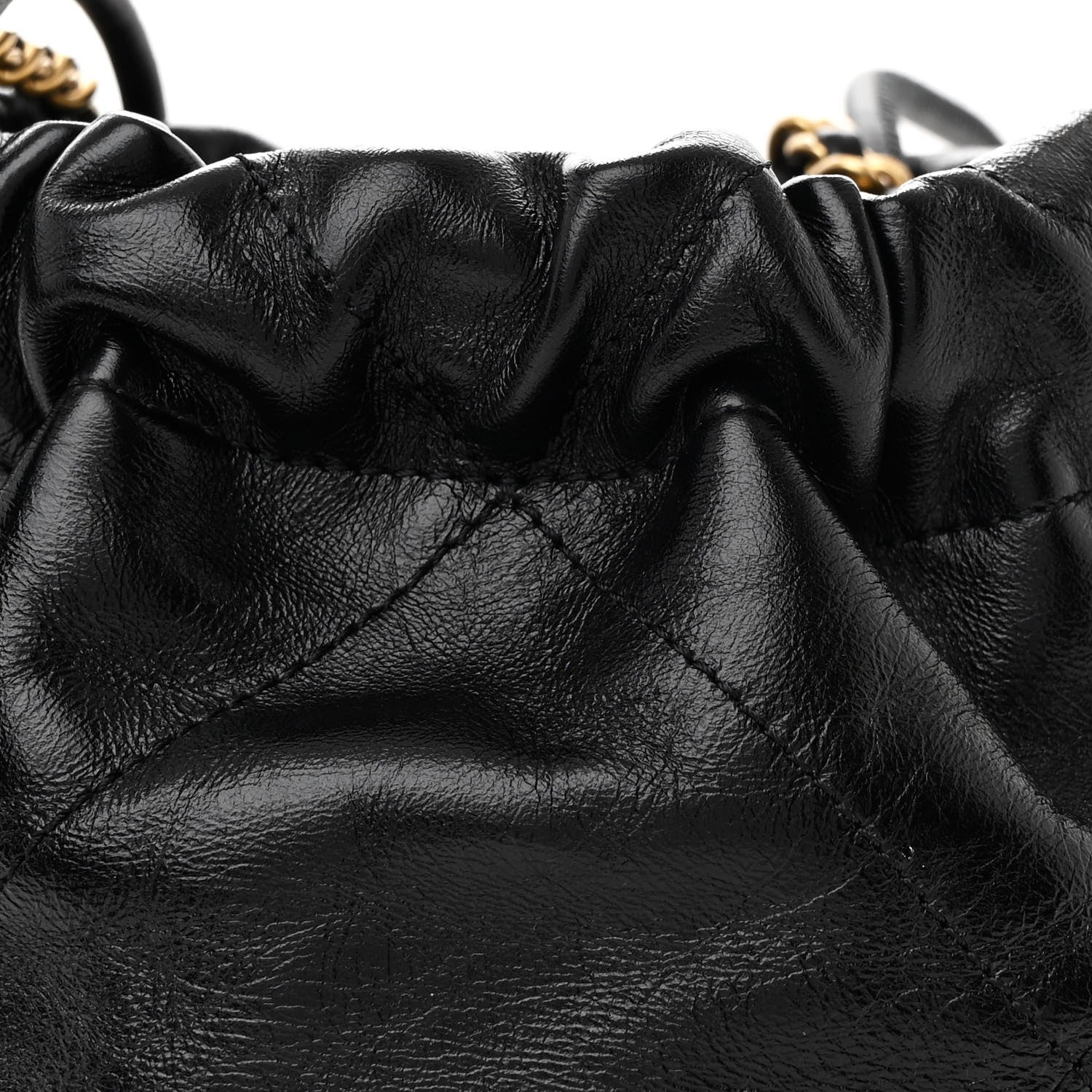 Chanel Shiny Crumpled Calfskin Quilted Pearl Mini Chanel 22 Black 8 of 10