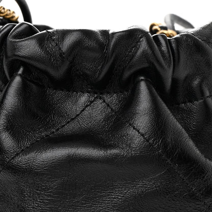 Chanel Shiny Crumpled Calfskin Quilted Pearl Mini Chanel 22 Black 8 of 10