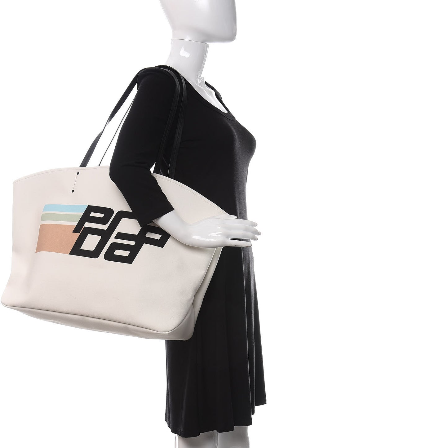 Canvas Racing Logo Tote White
