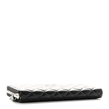Chanel Caviar Quilted Diamond CC Gusset Zip Around Wallet Black 4 of 13