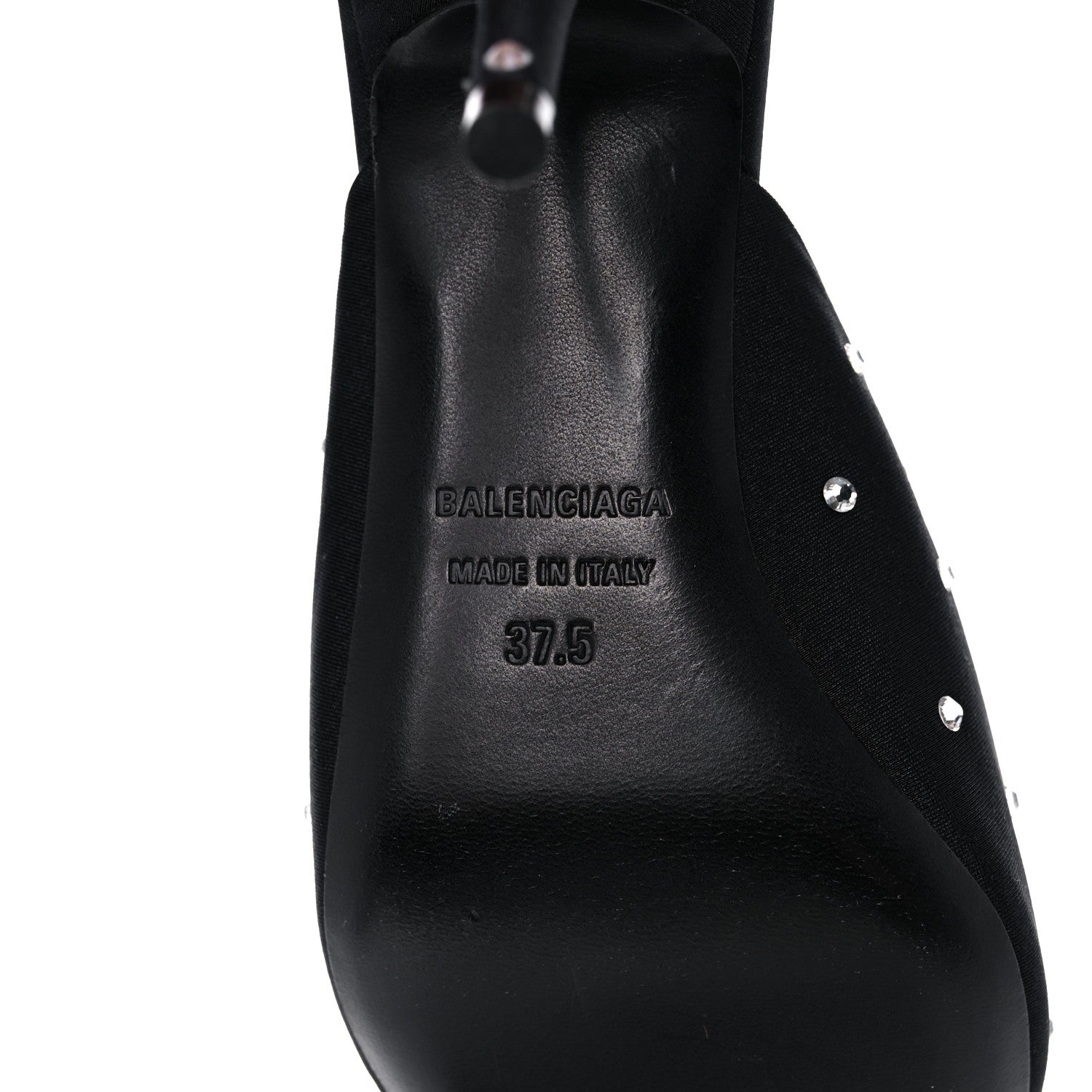 Balenciaga Satin Crystal Embellished Knife Mules 37.5 Black 6 of 10