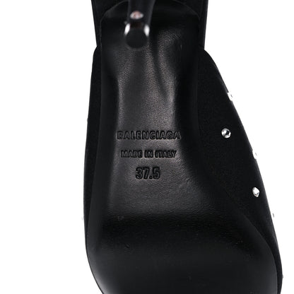 Balenciaga Satin Crystal Embellished Knife Mules 37.5 Black 6 of 10