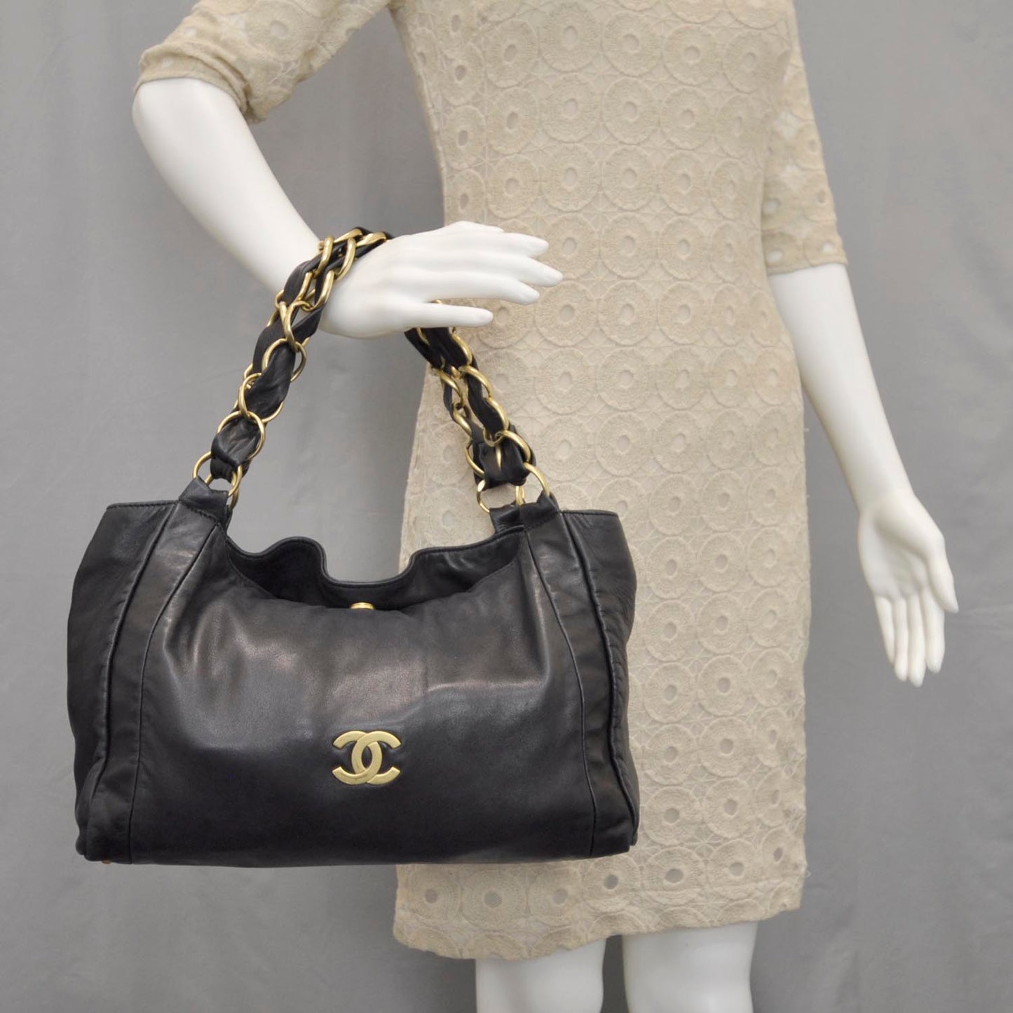 Lambskin Small Olsen Shoulder Bag Black