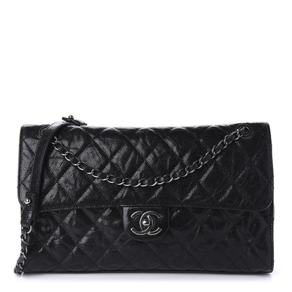 Chanel Crumpled Grained Calfskin Jumbo CC Crave Flap Black 1 of 10