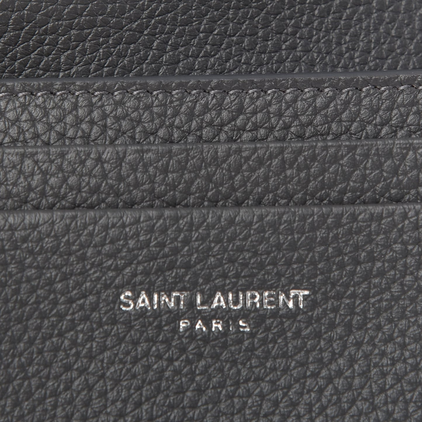 Grained Calfskin Sac De Jour Souple Card Case Grey