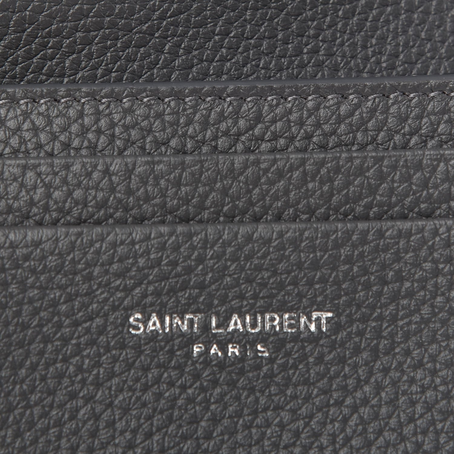 Saint Laurent Grained Calfskin Sac De Jour Souple Card Case Grey 6 of 6
