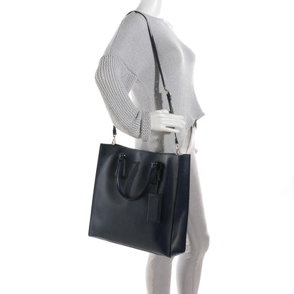 Prada Saffiano Cuir Double Handle Tote Baltico 2 of 8