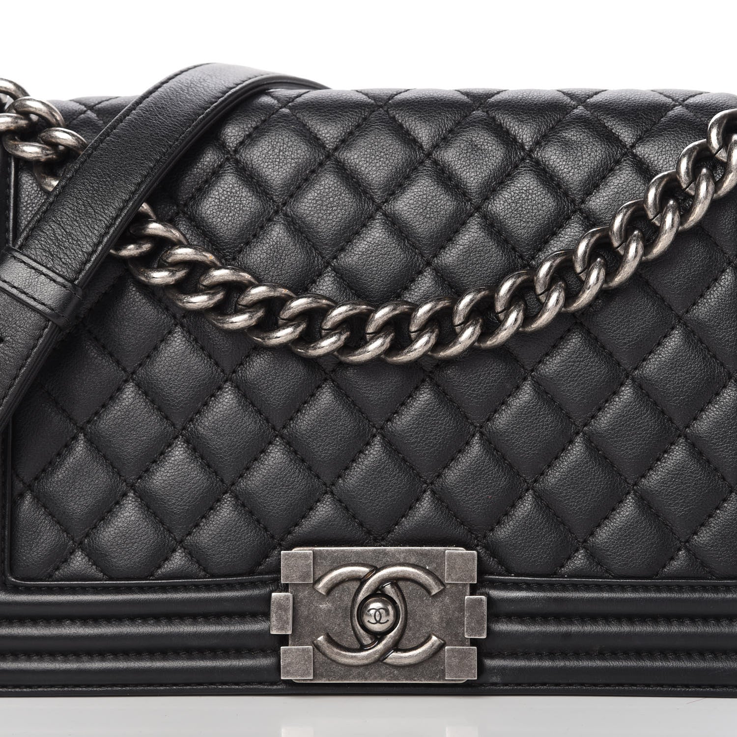 Chanel Calfskin Quilted Medium Boy Flap Black 10 of 10