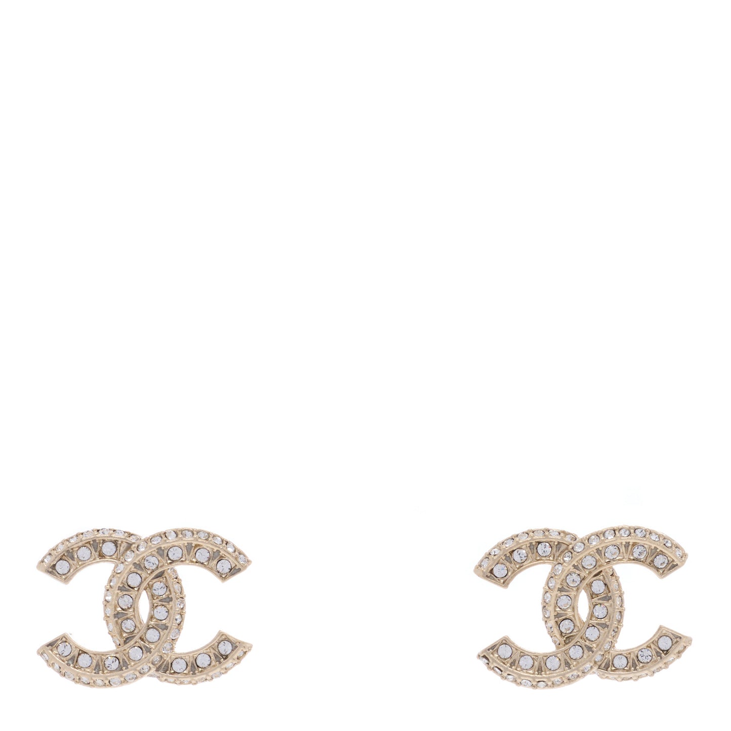 Crystal Timeless CC Earrings Light Gold