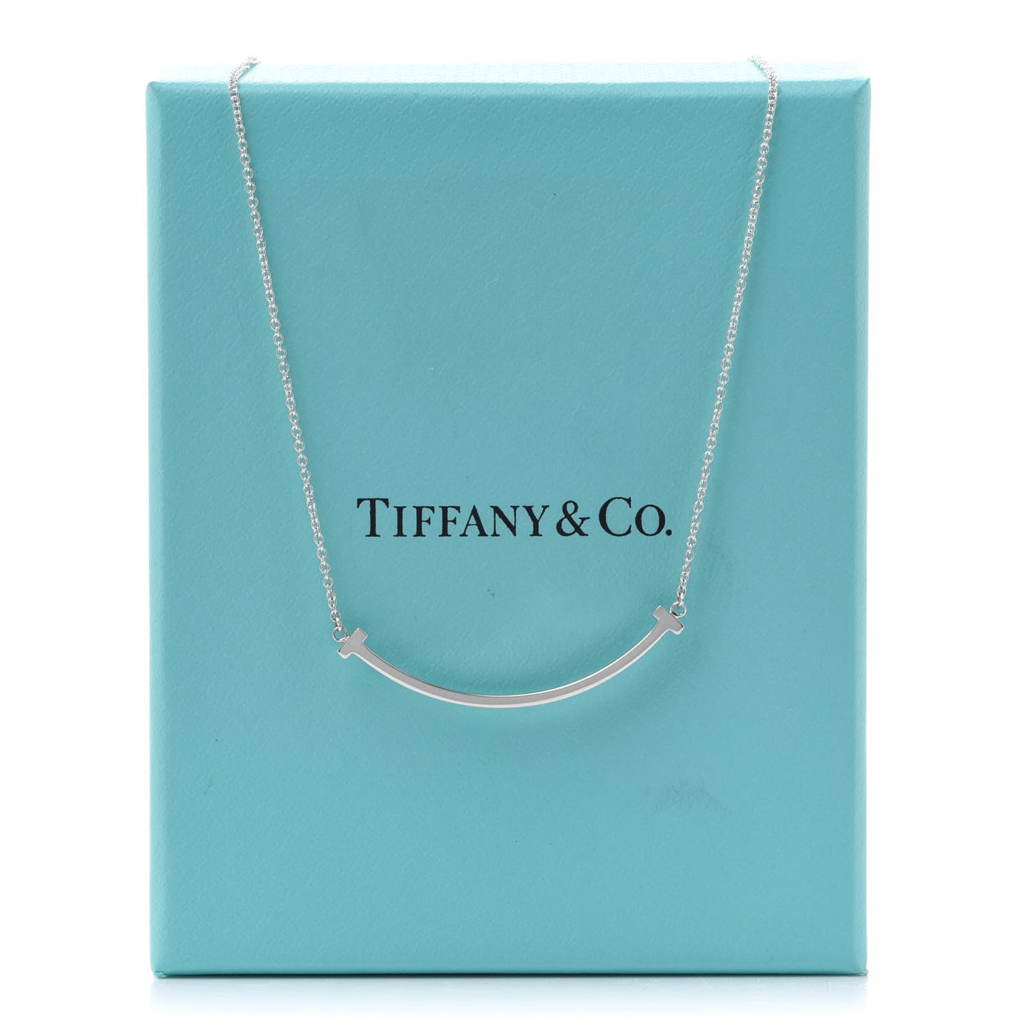 Sterling Silver Small T Smile Pendant Necklace