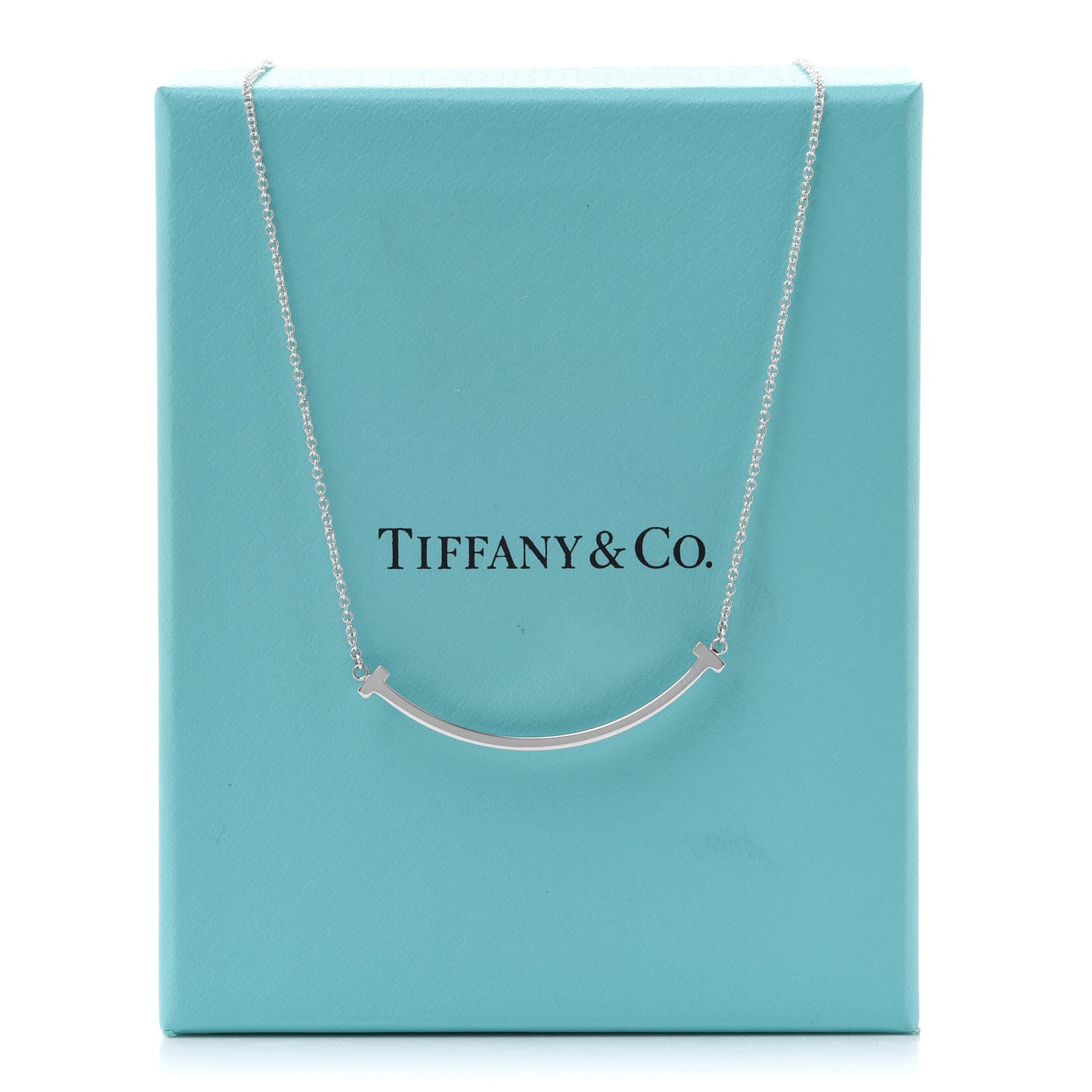Tiffany Sterling Silver Small T Smile Pendant Necklace 7 of 7