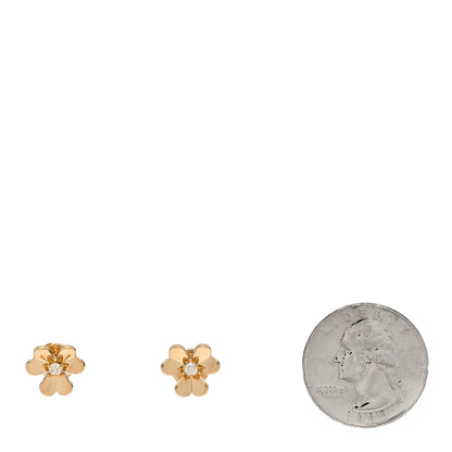 Van Cleef & Arpels 18K Yellow Gold Diamond Mini Frivole Earrings 2 of 4